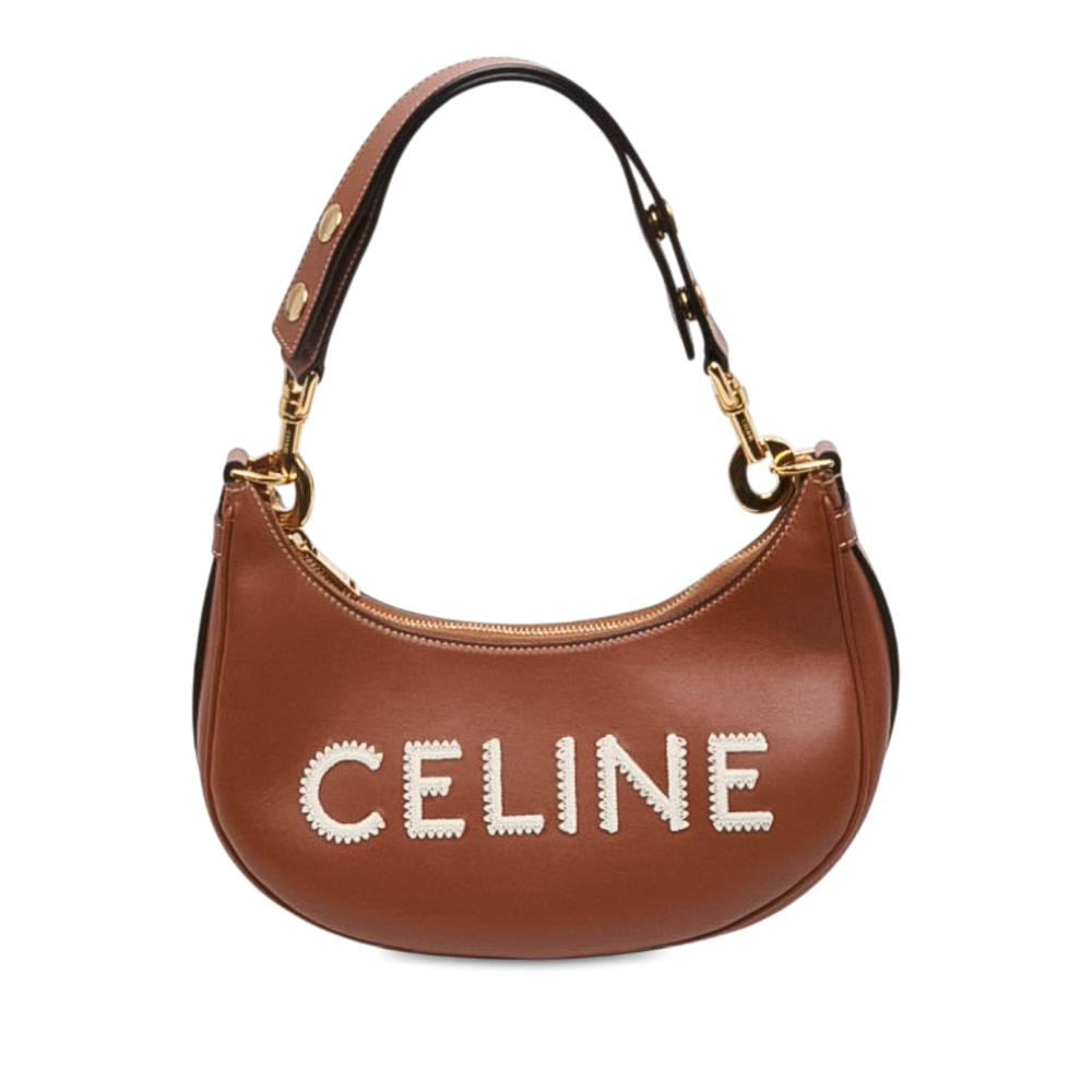 Pre-Loved Celine Medium Leather Logo Ava Shoulder Bag